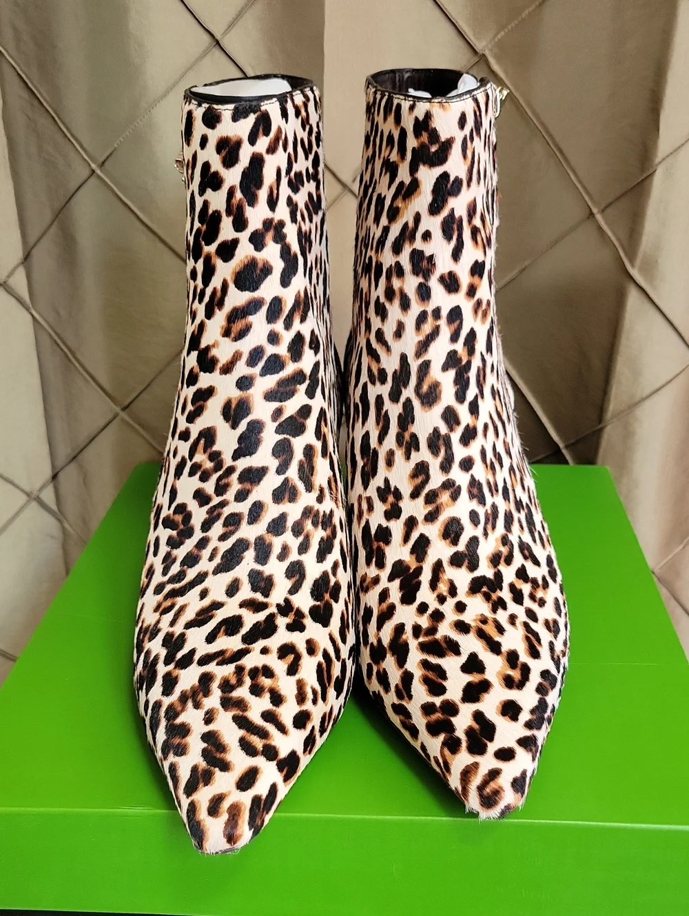 NWT- Kate Spade ‘Adele Downtown Leopard’ Calf-Hair Kitten Heel Ankle Bootie